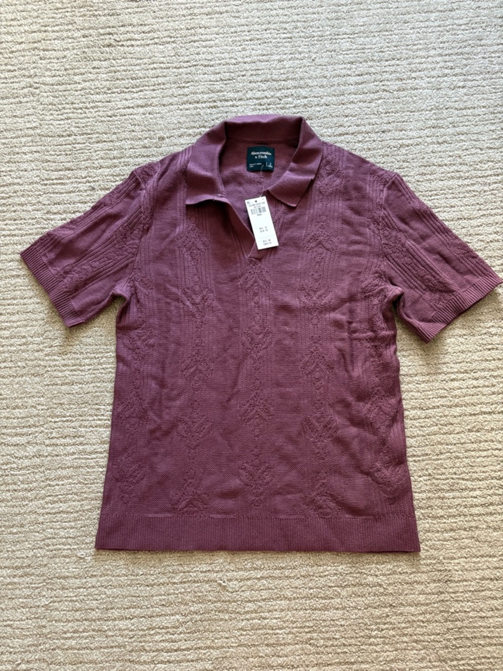 NWT Abercrombie & Fitch Men's Short-Sleeve Polo - Plum